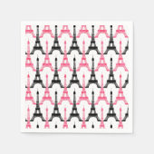 Roze Chic Eiffeltoren Party Papieren servetten (Voorkant)