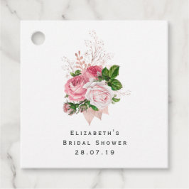 Roze  Chic Floral en Damask Bedankjes Labels
