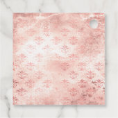 Roze Chic Floral en Damask Bedankjes Labels (Achterkant)