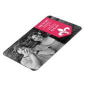 Roze Chic Flourish Banner sparen de Magnet van de  Magneet (Linkerzijde)