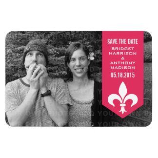 Roze Chic Flourish Banner sparen de Magnet van de  Magneet