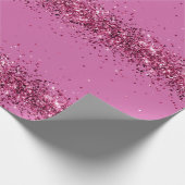 Roze Chic Glitter Sparkle Cadeaupapier (Hoek)