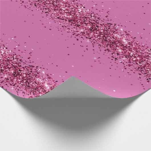 Roze Chic Glitter Sparkle Cadeaupapier (Hoek)