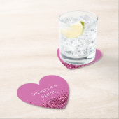 Roze Chic Glitter Sparkle Kartonnen Onderzetters (Insitu)