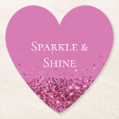 Roze Chic Glitter Sparkle Kartonnen Onderzetters (Voorkant)