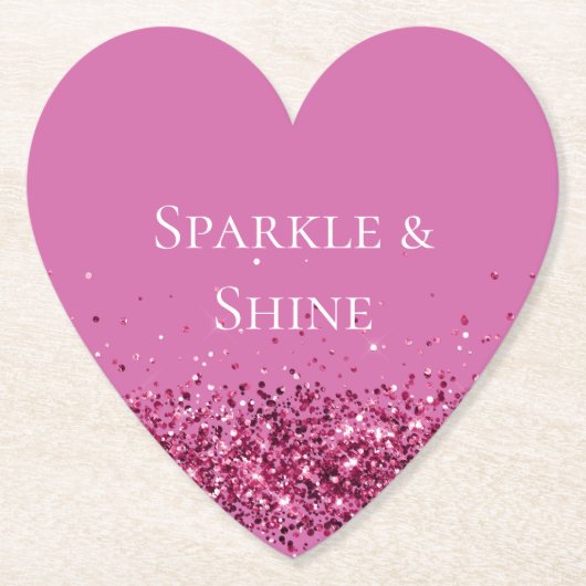 Roze Chic Glitter Sparkle Kartonnen Onderzetters (Voorkant)