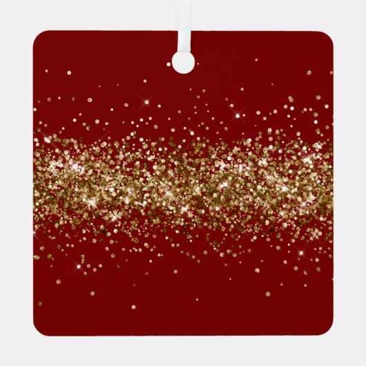 Roze Chic Glitter Sparkle Metalen Ornament (Achterkant)