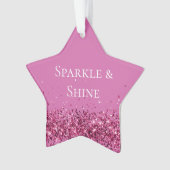 Roze Chic Glitter Sparkle Ornament (voorkant)