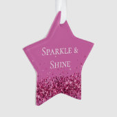 Roze Chic Glitter Sparkle Ornament (voorkant)