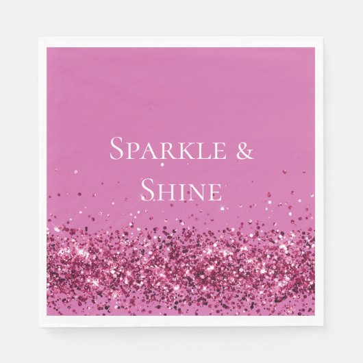 Roze Chic Glitter Sparkle Servet (Voorkant)