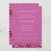 Roze Chic Glitter Sparkle Verjaardag Kaart (Voorkant / Achterkant)