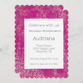 Roze Chic Glitzy Glitter Sparkle 16e verjaardag Kaart (Voorkant / Achterkant)