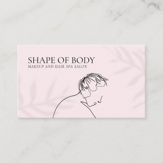 Roze Chic Haarstylist Woman Visitekaartje (Voorkant)