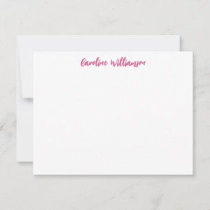 Roze Chic Handgeschreven Persoonlijke Briefpapier Notitiekaartje