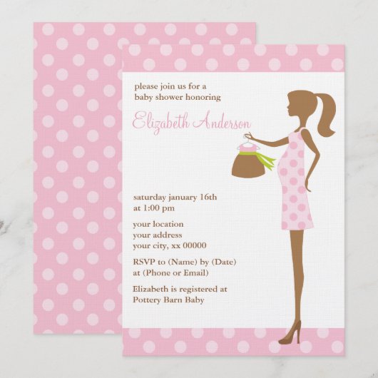 Roze Chic mama om Baby shower te worden Kaart (Voorkant / Achterkant)