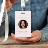 Roze | Chic Minimaal Bloemig Vierkant Zakelijk Vis Badge