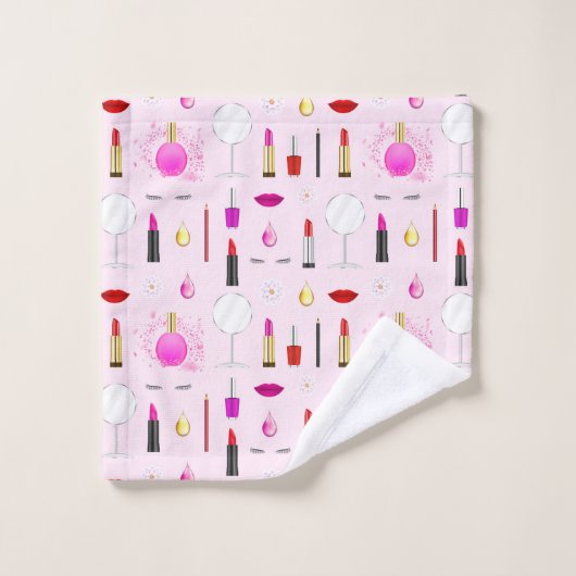 Roze Chic Schoonheidsmake-up Patroon Washandje (Wasdoekje)
