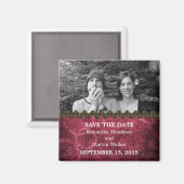 Roze Chic Steampunk Foto slaat Magnet Datum op (Voorkant / Achterkant)