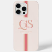 Roze | Chic Strepen Monogram Case-Mate iPhone Case (Achterkant)
