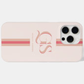 Roze | Chic Strepen Monogram Case-Mate iPhone Case (Achterkant (horizontaal))