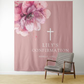 Roze Chic Waterverf Bloembevestiging Achtergrond Wandkleed (In situ)