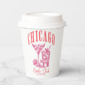 Roze Chicago vrijgezellenfeest Papieren Bekers (Voorkant)