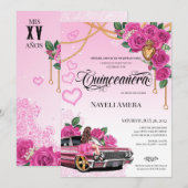 Roze Chicana Lowrider Chola Quinceanera Kaart (Voorkant / Achterkant)