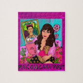 Roze Chicana Poet Puzzle Legpuzzel (Verticaal)