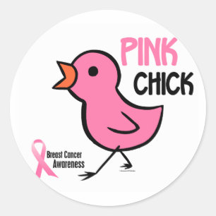 Roze Chick 2 Ronde Sticker