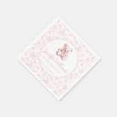 Roze chick teddy beer baby meisje douche papier servet (Hoek)