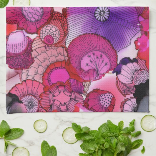 Roze Chicken Kitchen Towel Theedoek (Gevouwen)