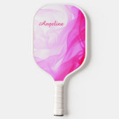 Roze Chiffon Abstracte Elegant Chic - aangepaste n Pickleball Paddle (Achterkant)