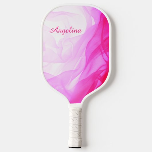 Roze Chiffon Abstracte Elegant Chic - aangepaste n Pickleball Paddle (Achterkant)