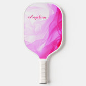 Roze Chiffon Abstracte Elegant Chic - aangepaste n Pickleball Paddle (Voorkant)