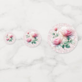 Roze Chiffon Rozen Confetti (Achterkanten)