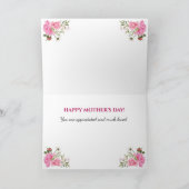 Roze Chiffon Rozen Happy Moederdag Kaart (Binnen)