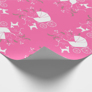 Roze Chihuahua Baby shower Cadeaupapier