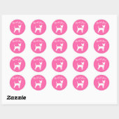 Roze Chihuahua Baby shower Ronde Sticker (Vel)