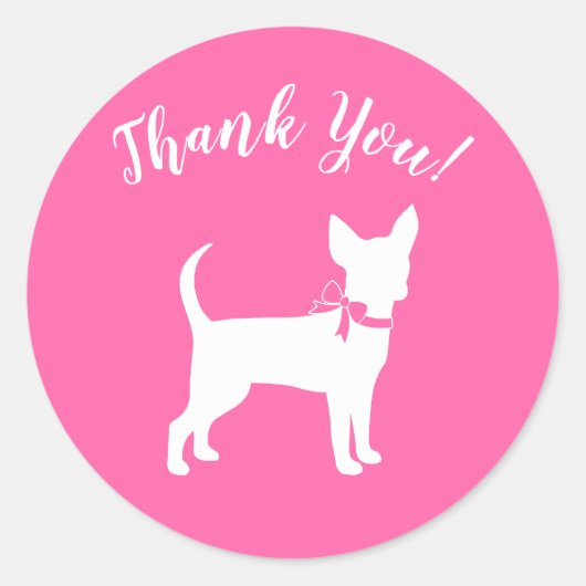 Roze Chihuahua Baby shower Ronde Sticker (Voorkant)
