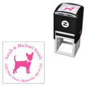 Roze Chihuahua Baby shower Zelfinktende Stempel (In situ)