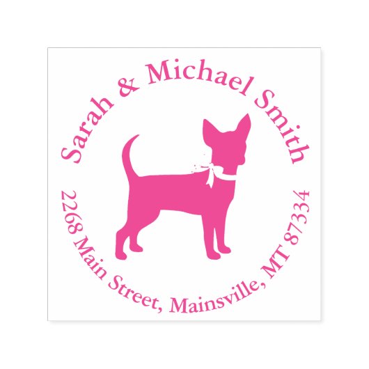 Roze Chihuahua Baby shower Zelfinktende Stempel (Design)