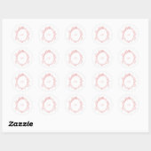 Roze Chine de Commande Monogram Wapen Huwelijkslog Ronde Sticker (Vel)