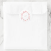 Roze Chine de Commande Monogram Wapen Huwelijkslog Ronde Sticker (Tas)