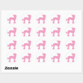 Roze Chinees Crested Silhouet Ronde Sticker (Vel)