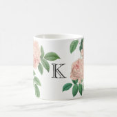  Roze Chinees Roos Botanisch met Monogram Koffiemok (Center)