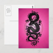 Roze Chinese draak Briefkaart (Voorkant / Achterkant)