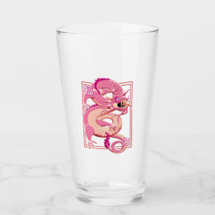 Roze Chinese draak Glas