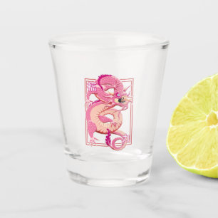 Roze Chinese draak Shot Glas