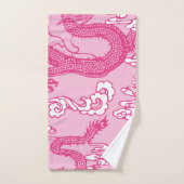 Roze Chinese Drakenpatroon Bad Handdoek (Handdoek)