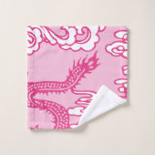Roze Chinese Drakenpatroon Bad Handdoek (Wasdoekje)
